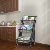 3-Tier Folding Rolling Cart Kitchen/Bedroom/Living Room/Bathroom