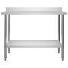 Kitchen Work Table with Backsplash 47.2"x23.6"x36.6" Stainless Steel