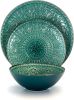 Elama Sea Foam Mozaic 16 Piece Luxurious Stoneware Dinnerware Set