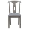 TOPMAX Rustic Wood Padded Dining Chairs for 4; Grey