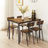 JHX Dining Table Set 5-Piece Dining Chair with Backrest; Industrial style; Sturdy construction(Rustic Brown; 43.31''L*27.56''W*30.32''H)