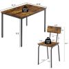 JHX Dining Table Set 5-Piece Dining Chair with Backrest; Industrial style; Sturdy construction(Rustic Brown; 43.31''L*27.56''W*30.32''H)