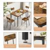 JHX Dining Table Set 5-Piece Dining Chair with Backrest; Industrial style; Sturdy construction(Rustic Brown; 43.31''L*27.56''W*30.32''H)