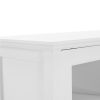 130*38*89.2cm Transparent Sliding Double Doors Double Inner Compartments With Bottom Storage Rack Sideboard Classical White
